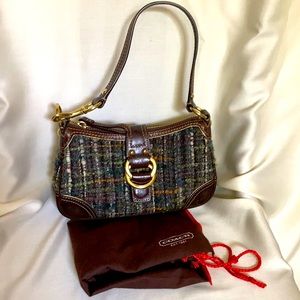 Vintage Coach Tweed and Suede Mini Bag